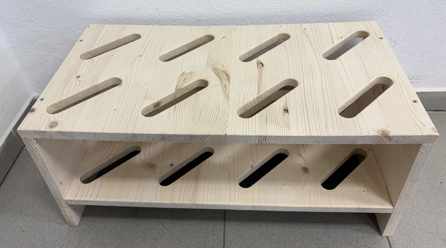 Porte-skis en bois - 8 paires - Naturel