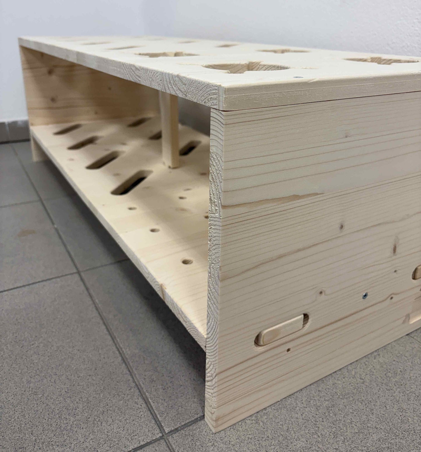 Porte-skis et bâton combiné en bois - Naturel