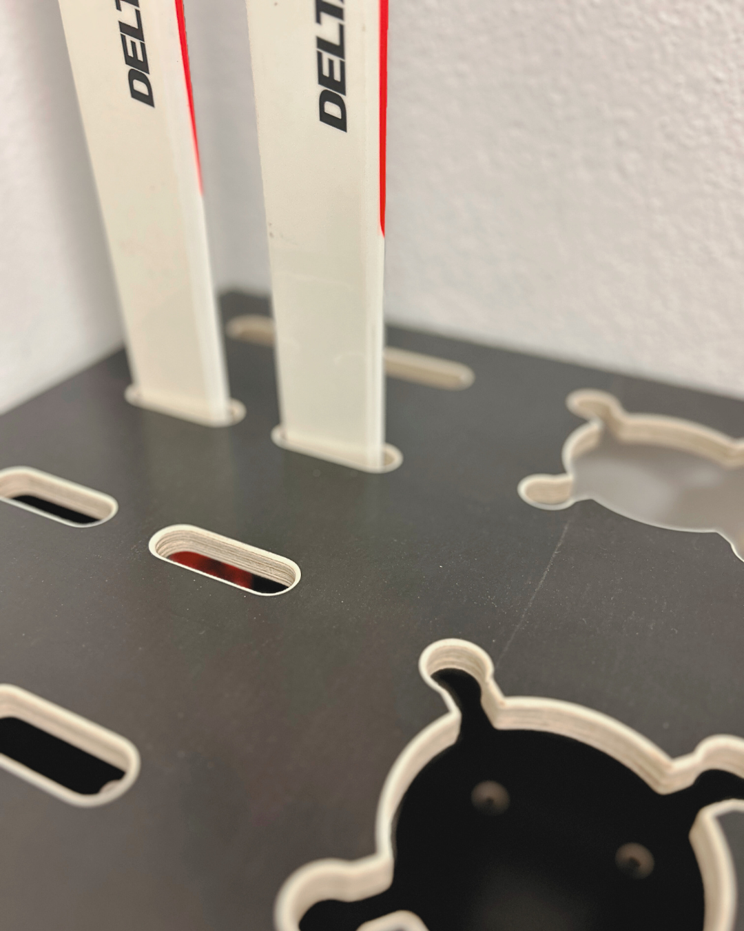 Porte-skis, ski de fond et bâton combiné en bois