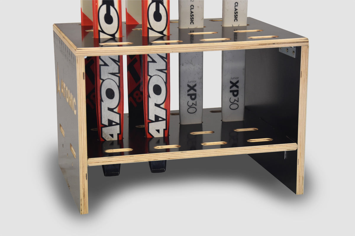 Porte-skis en bois pour 8 paires de skis de fond