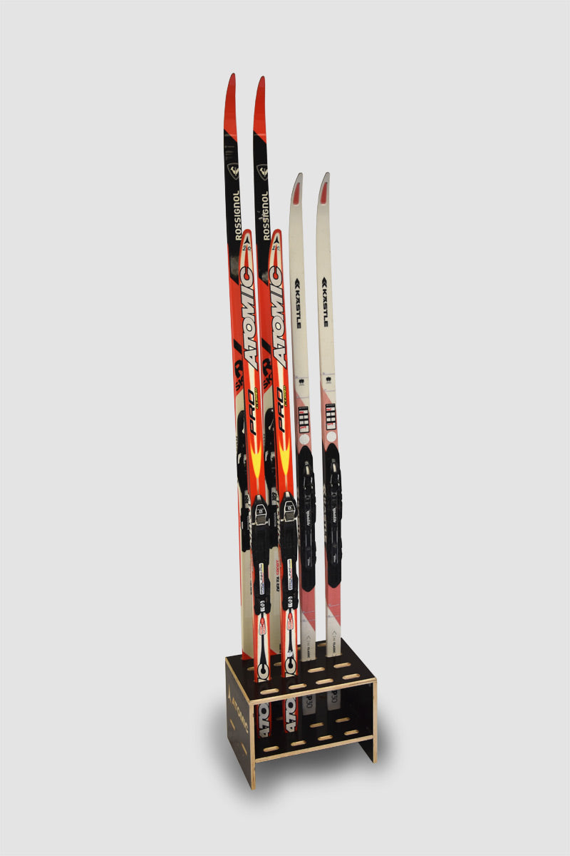 Porte-skis en bois pour 8 paires de skis de fond